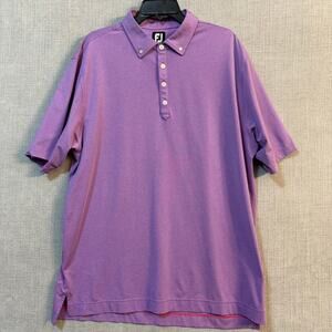 FootJoy Mens XL Performance Golf Polo in Purple/Blue Blue Logo